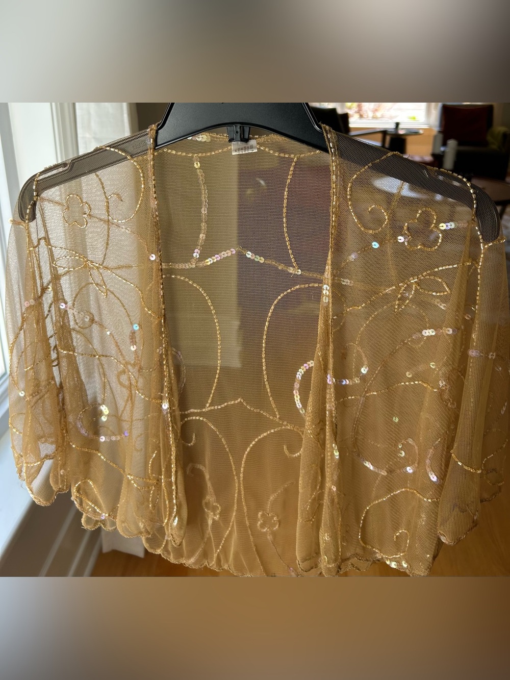 1920s style beaded sequin evening cape bolero flapper shawl. Made in India - Picture 4 of 10
